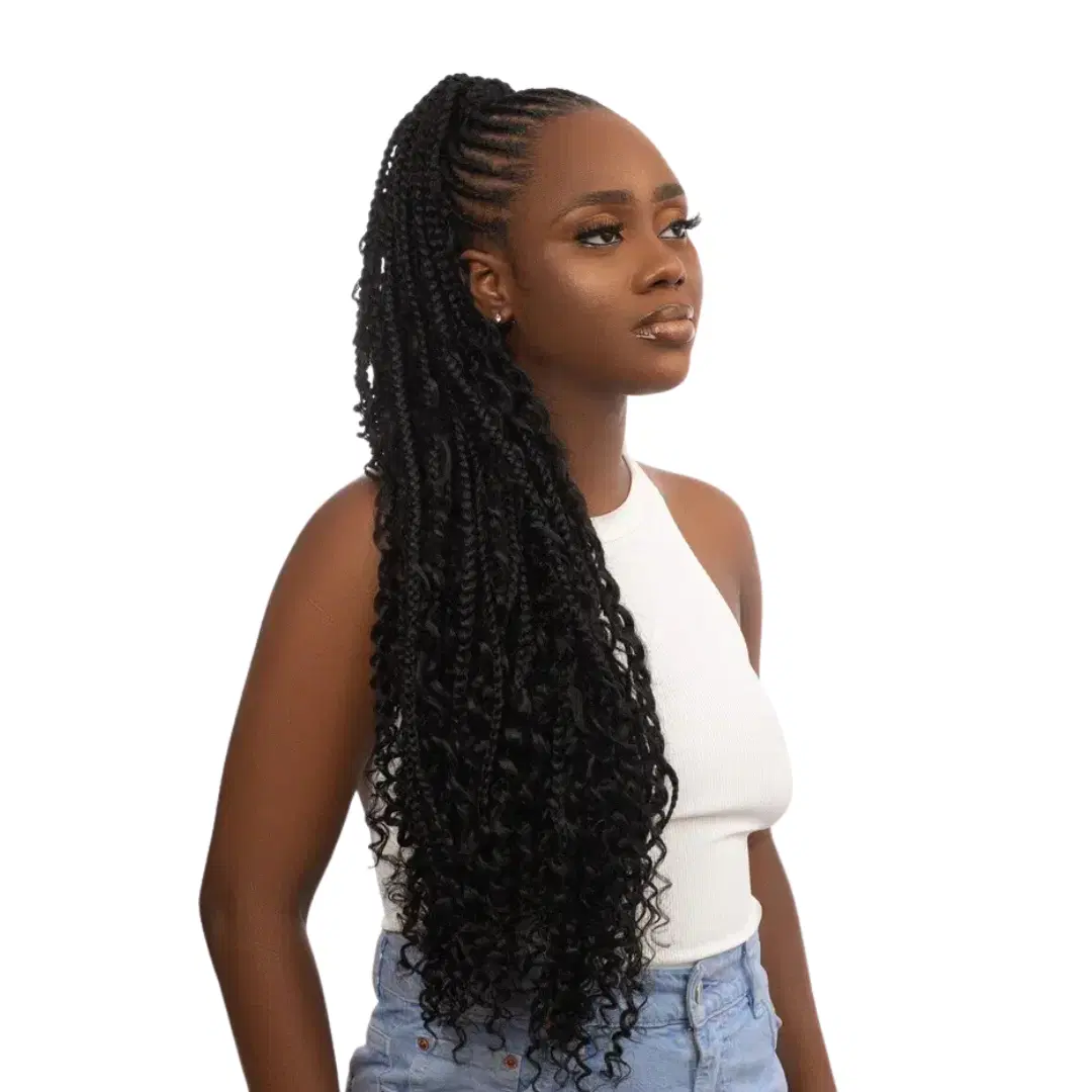 Natural Hair Rockss Boho Braids Ponytail Wig